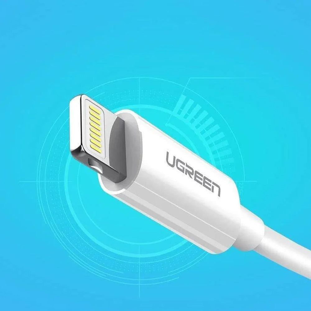 Data- og opladningskabel USB-A - Lightning UGREEN US155 (20730), 18W, 2m, Hvid