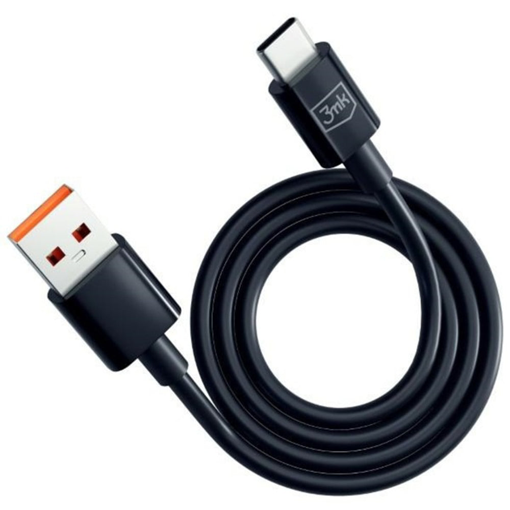 Data- og opladningskabel USB-A - USB-C 3MK Hyper, 18W, 1,2m, Sort