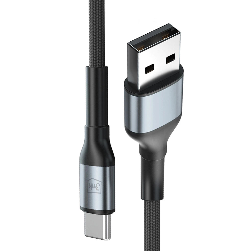 Data- og opladningskabel USB-A - USB-C 3MK Hyper N 18, 18W, 1m, Sort