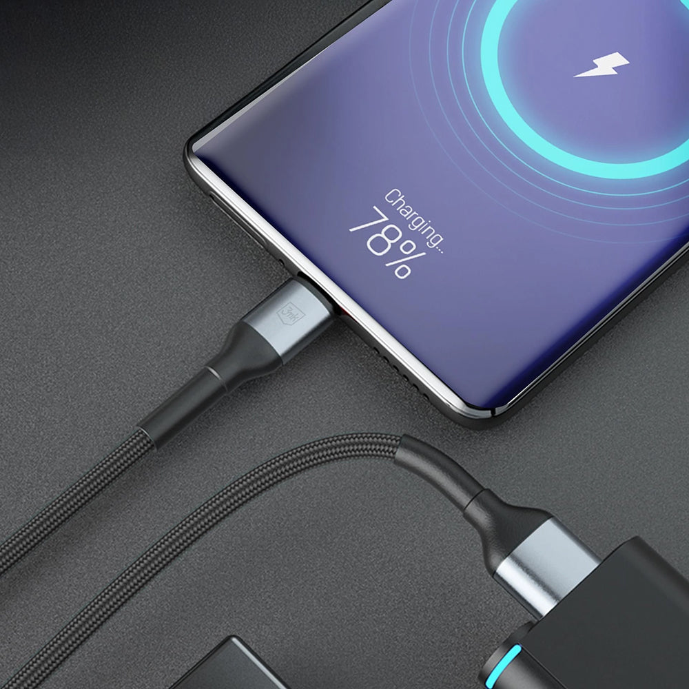 Data- og opladningskabel USB-A - USB-C 3MK Hyper N 18, 18W, 1m, Sort