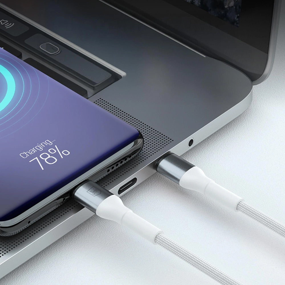 Data- og opladningskabel USB-A - USB-C 3MK Hyper N, 18W, 1m, Hvid