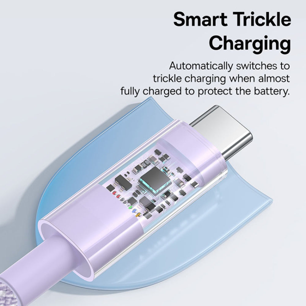 Data- og opladningskabel USB-A - USB-C Baseus Gem, 100W, 1m, Lilla P10373002511-00
