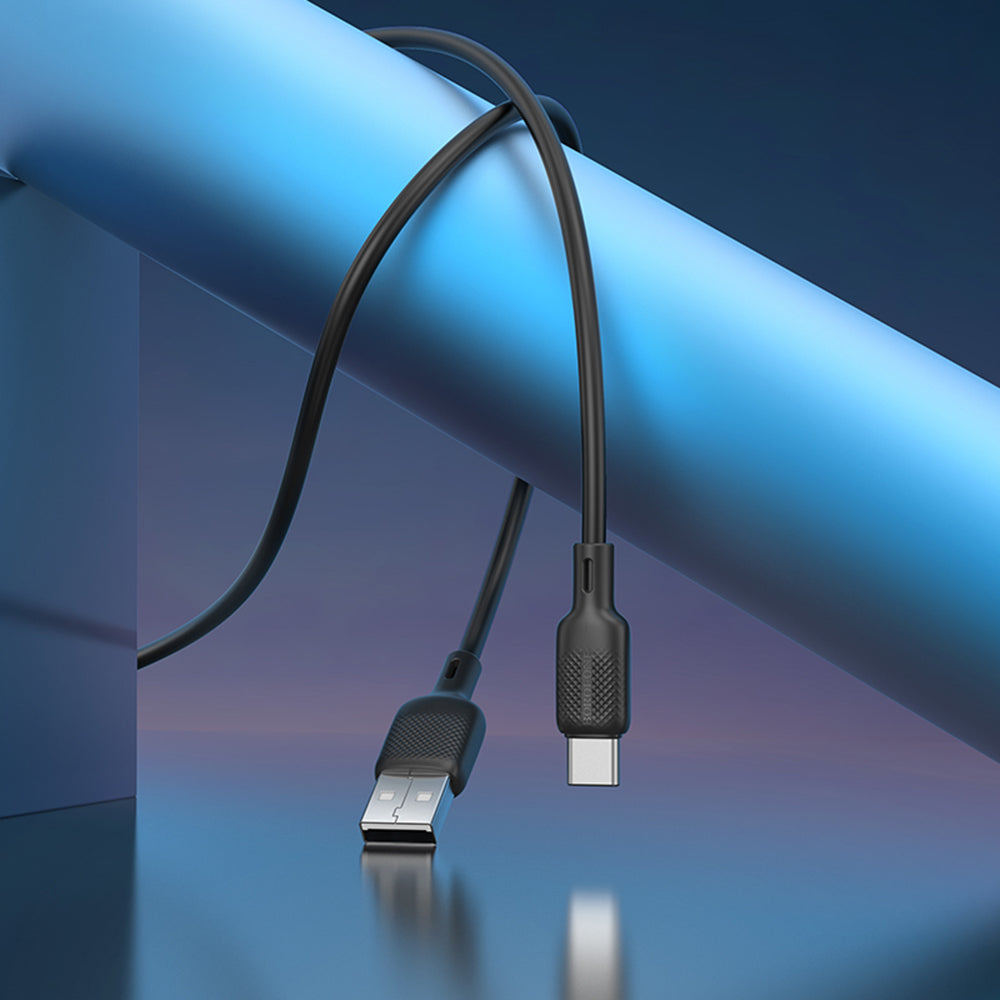 Data- og opladningskabel USB-A - USB-C Borofone BX113 Lenny, 18W, 2m, Sort