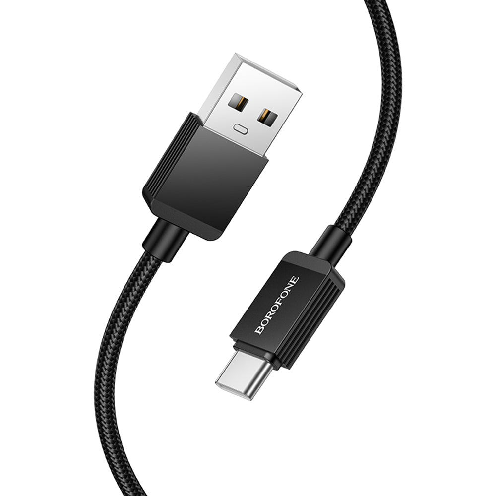 Data- og opladningskabel USB-A - USB-C Borofone BX120 Placer, 18W, 1m, Sort
