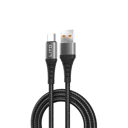 Data- og opladningskabel USB-A - USB-C Lito LD22T, 18W, 2m, Sort