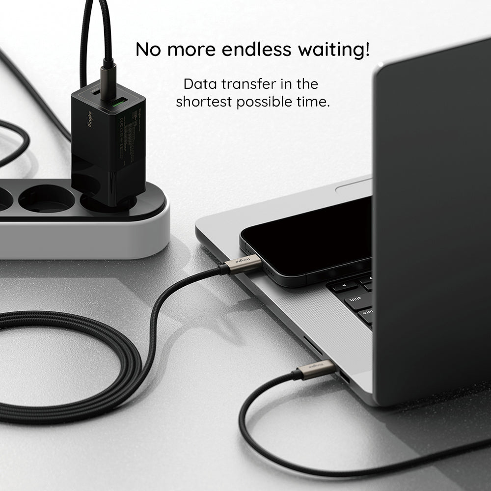 Data- og opladningskabel USB-A - USB-C Ringke, 60W, 2m, Sort
