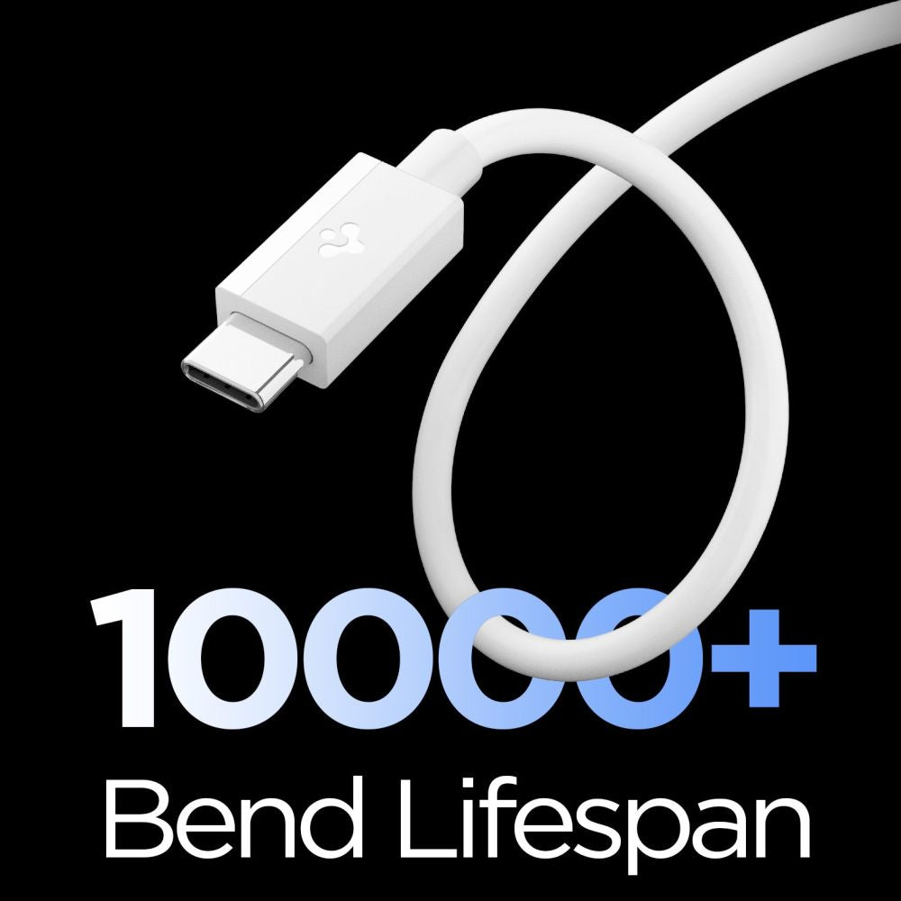 Data- og opladningskabel USB-A - USB-C Spigen Essential, 60W, 1m, Hvid ACA08715