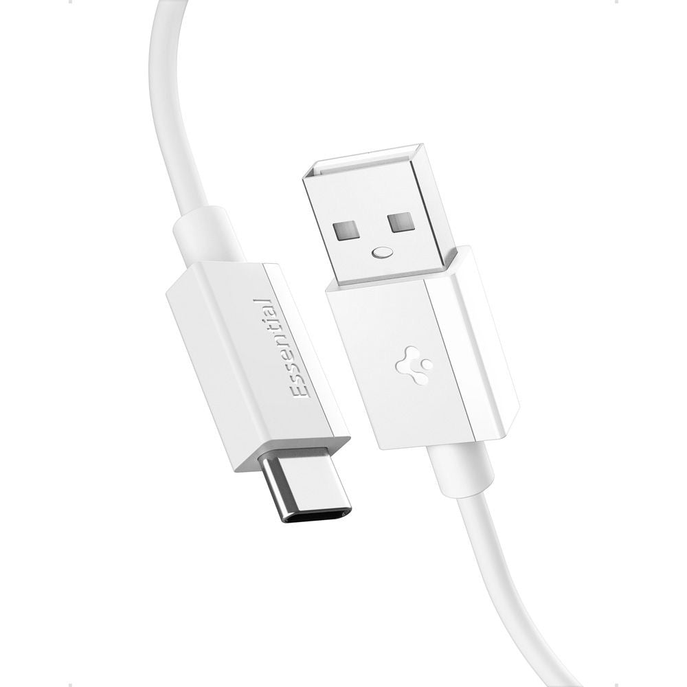 Data- og opladningskabel USB-A - USB-C Spigen Essential, 60W, 2m, Hvid ACA08716