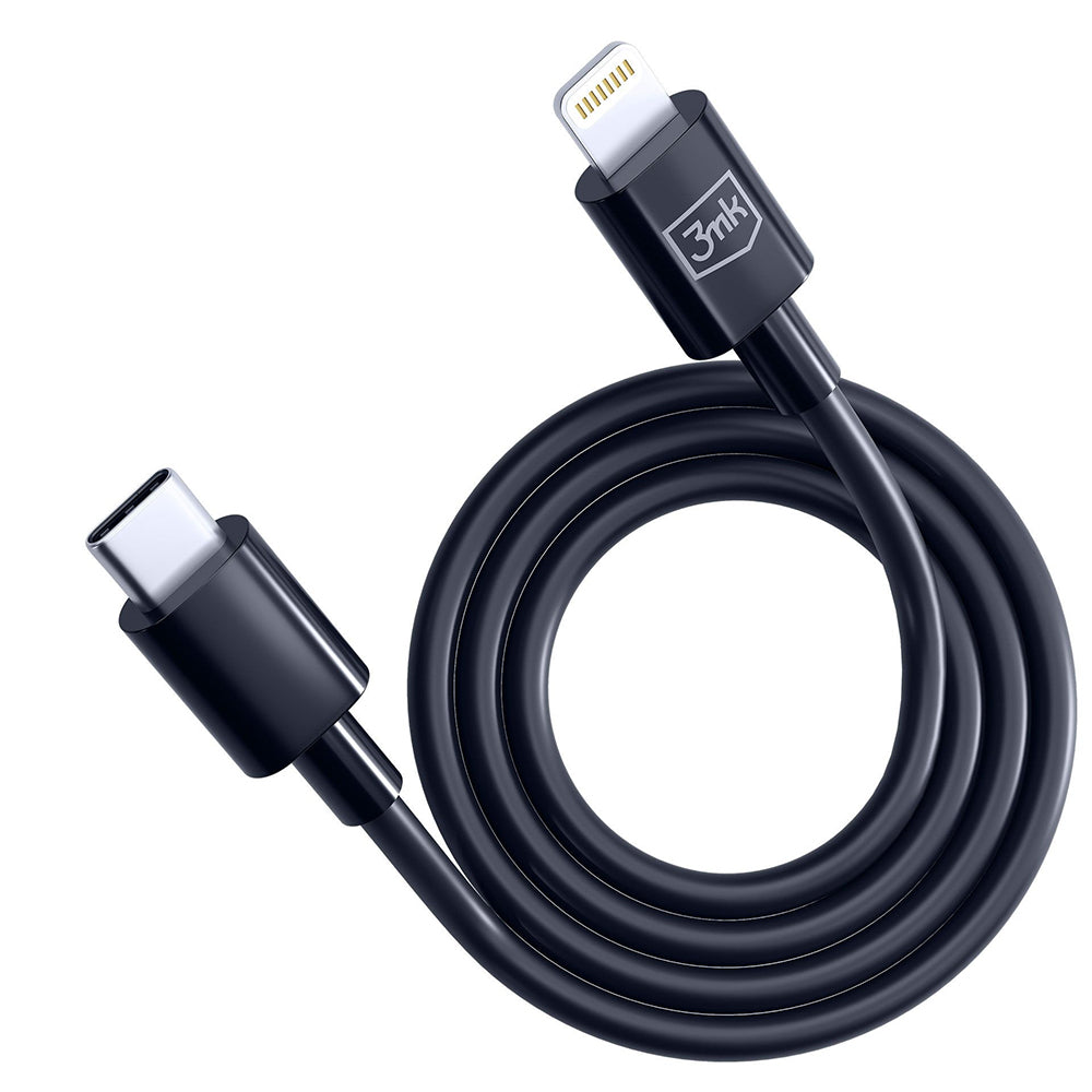 USB-C - Lightning Data- og Opladningskabel 3MK Hyper, 20W, 1,2m, Hvid