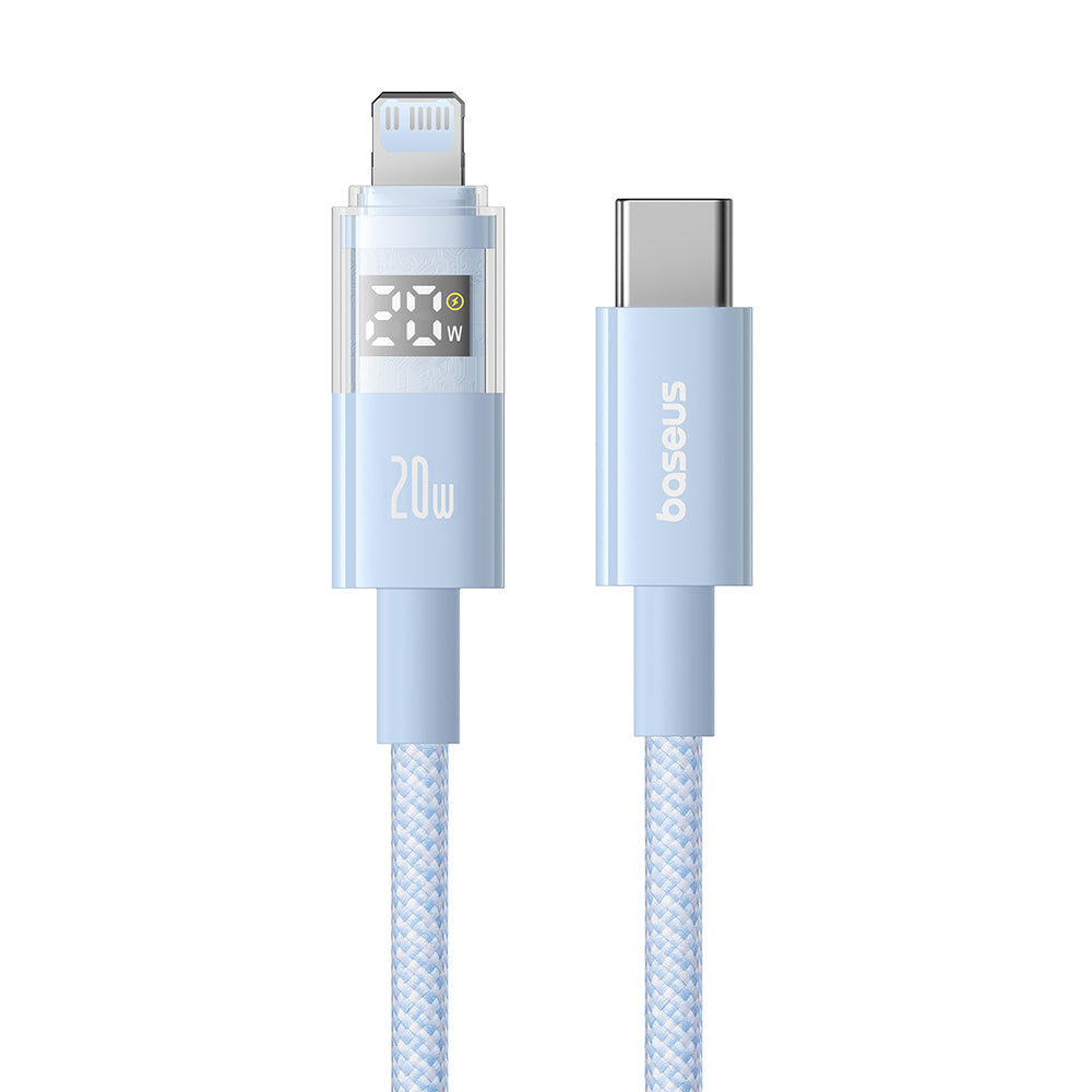 Data- og opladningskabel USB-C - Lightning Baseus Display 2, 20W, 2m, Blå P10382703311-01