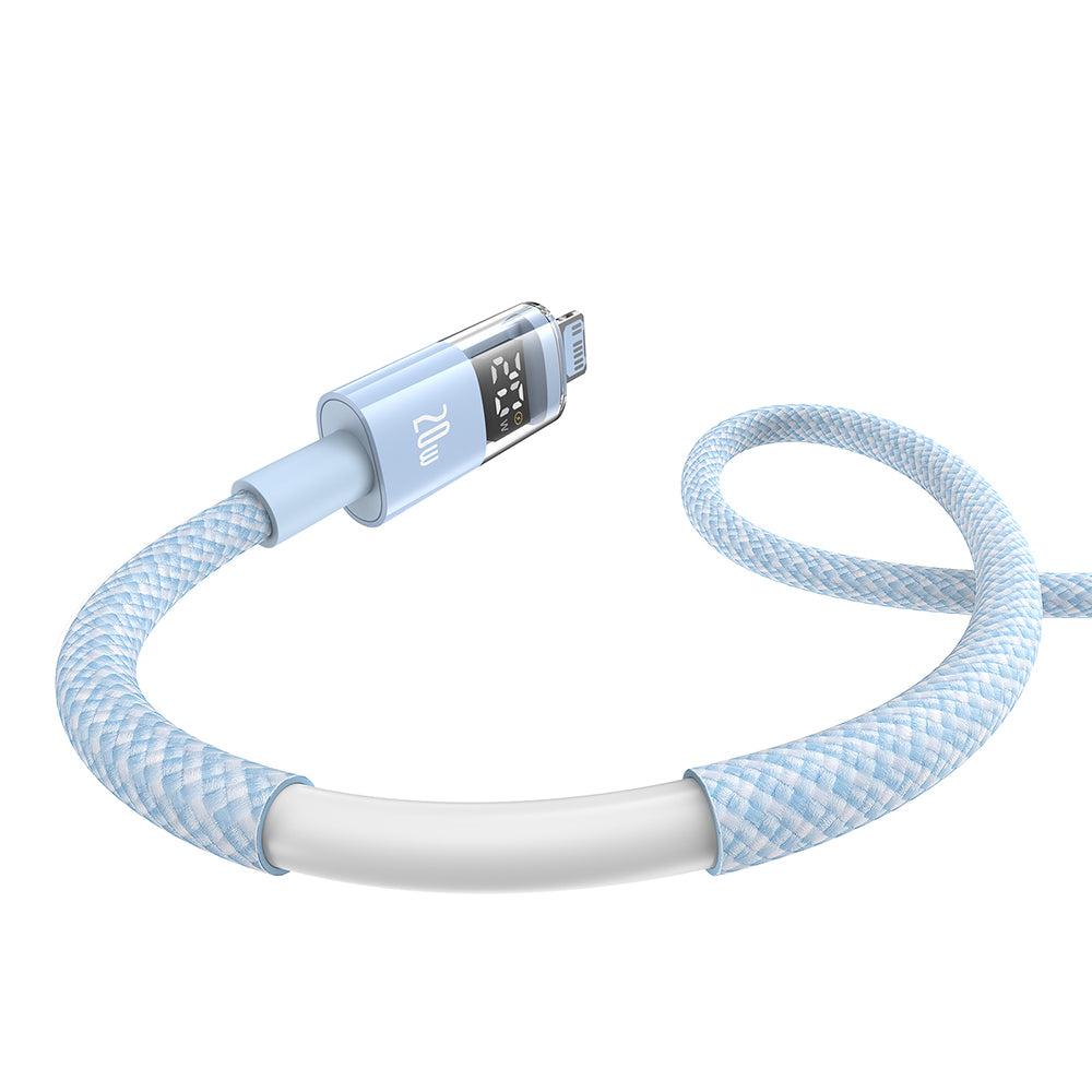 Data- og opladningskabel USB-C - Lightning Baseus Display 2, 20W, 2m, Blå P10382703311-01