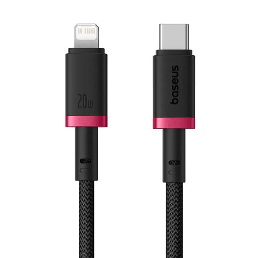 Data- og opladningskabel USB-C - Lightning Baseus Dura Series, 20W, 2m, Rød Sort E0420802