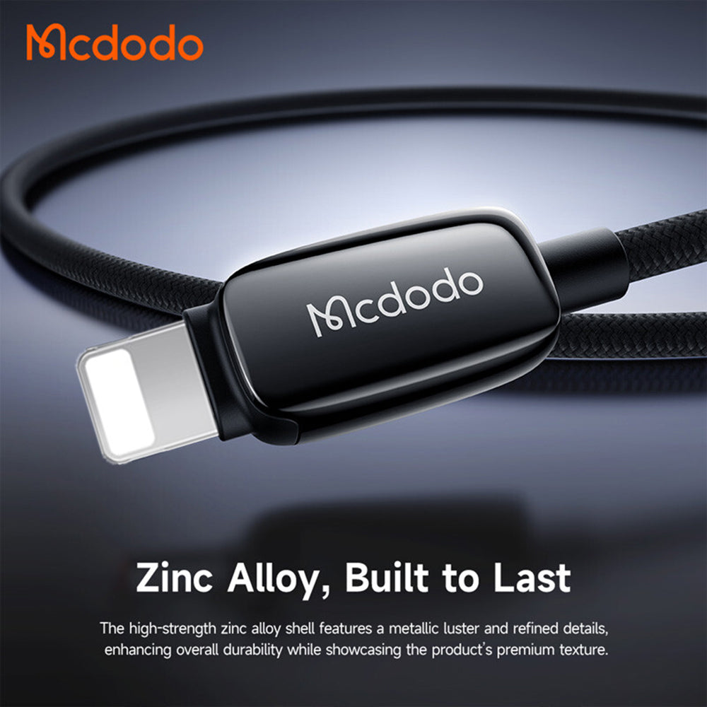 Data- og opladningskabel USB-C - Lightning McDodo CA-0050, 36W, 1.2m, Sort