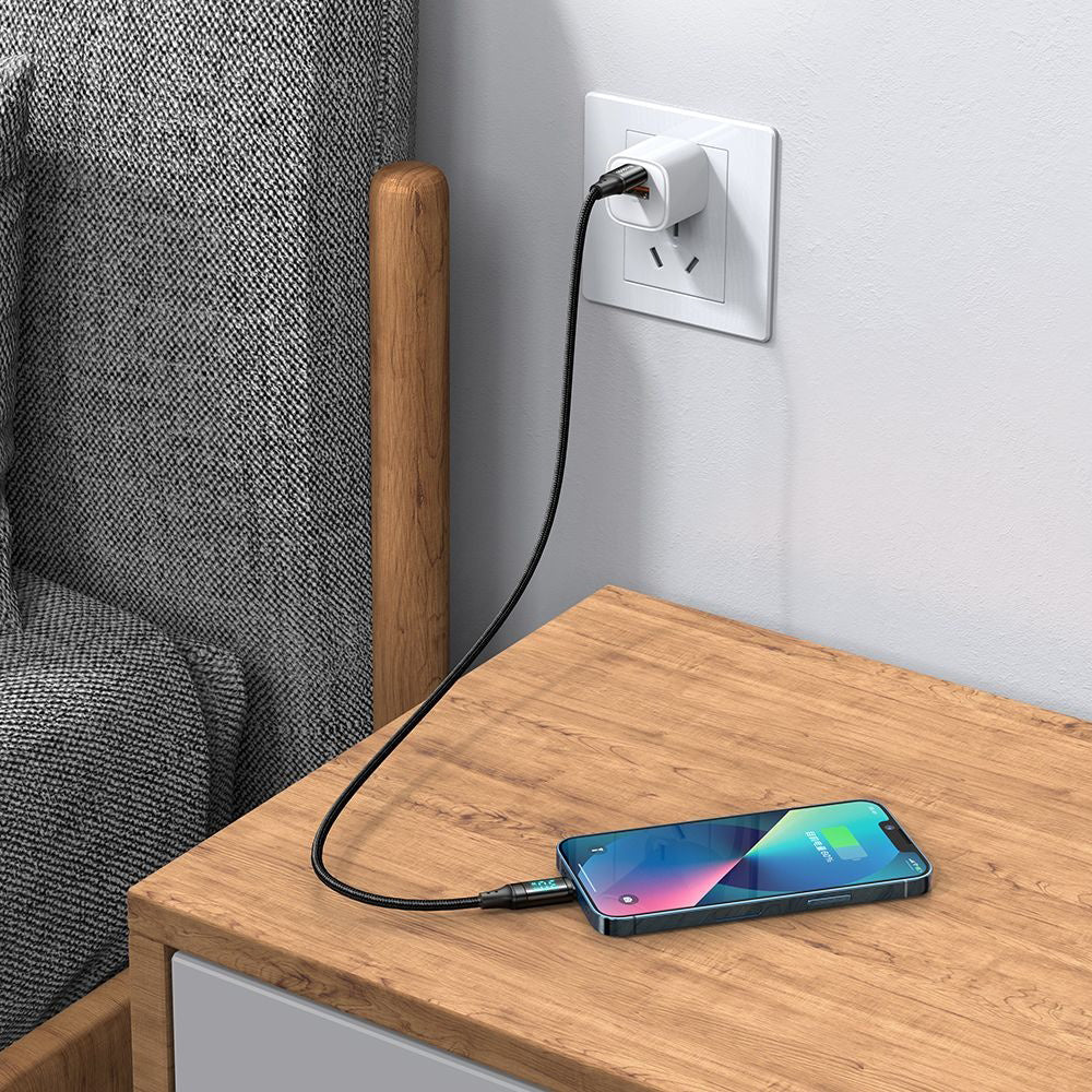 Data- og opladningskabel USB-C - Lightning McDodo CA-1030 Display, 36W, 1.2m, Sort