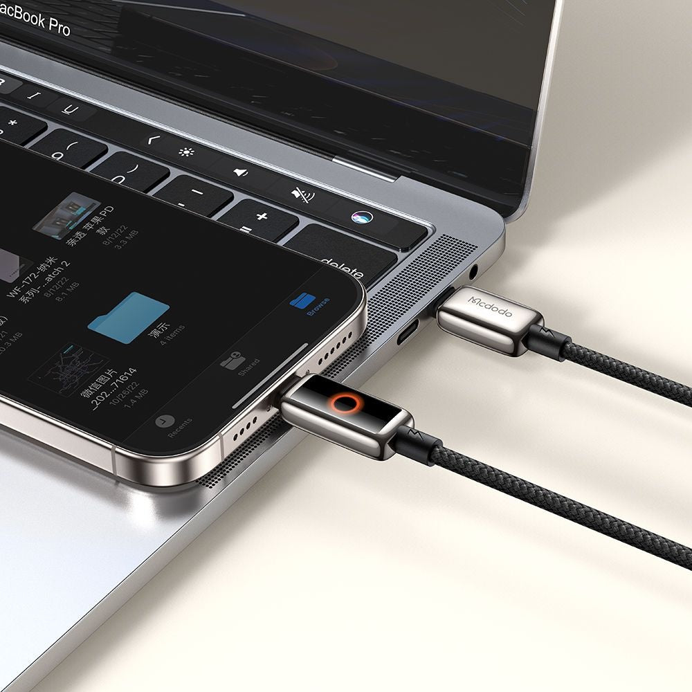 Data- og opladningskabel USB-C - Lightning McDodo CA-6670 Auto Power Off, 36W, 1,2m, Sort