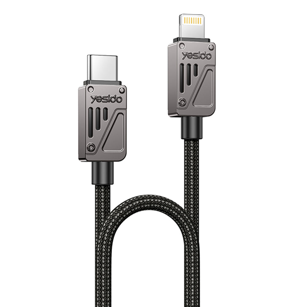 USB-C - Lightning opladnings- og datakabel Yesido CA195, 27W, 1.2m, Sort