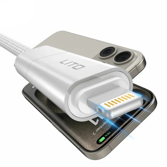 Data- og opladningskabel USB-C / USB-A - USB-C / Lightning Lito LD21, 100W, 1m, Sort