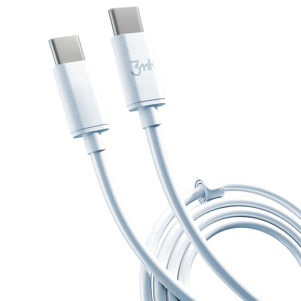 USB-C Data- og Opladningskabel - USB-C 3MK Hyper, 100W, 2m, Hvid