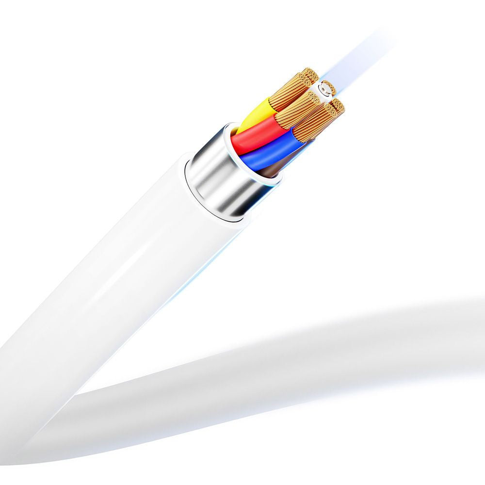 USB-C Data- og Opladningskabel - USB-C 3MK Hyper, 100W, 2m, Hvid