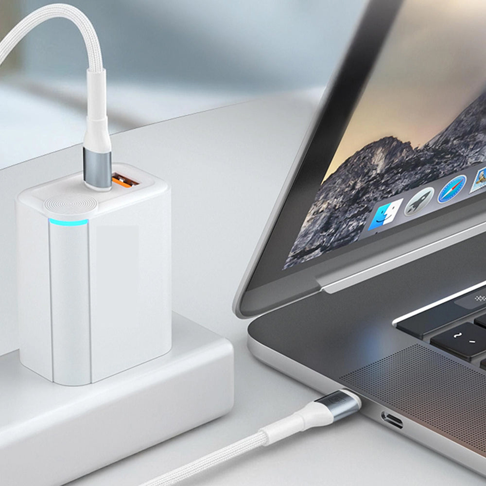 Data- og opladningskabel USB-C - USB-C 3MK Hyper N, 100W, 1m, Hvid