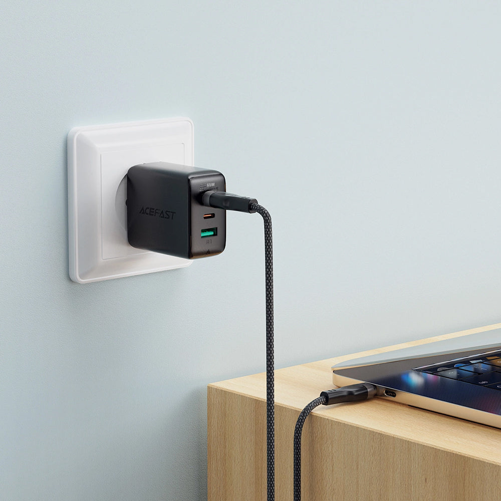 Data- og opladningskabel USB-C - USB-C Acefast C11-03, 60W, 1,2m, Sort