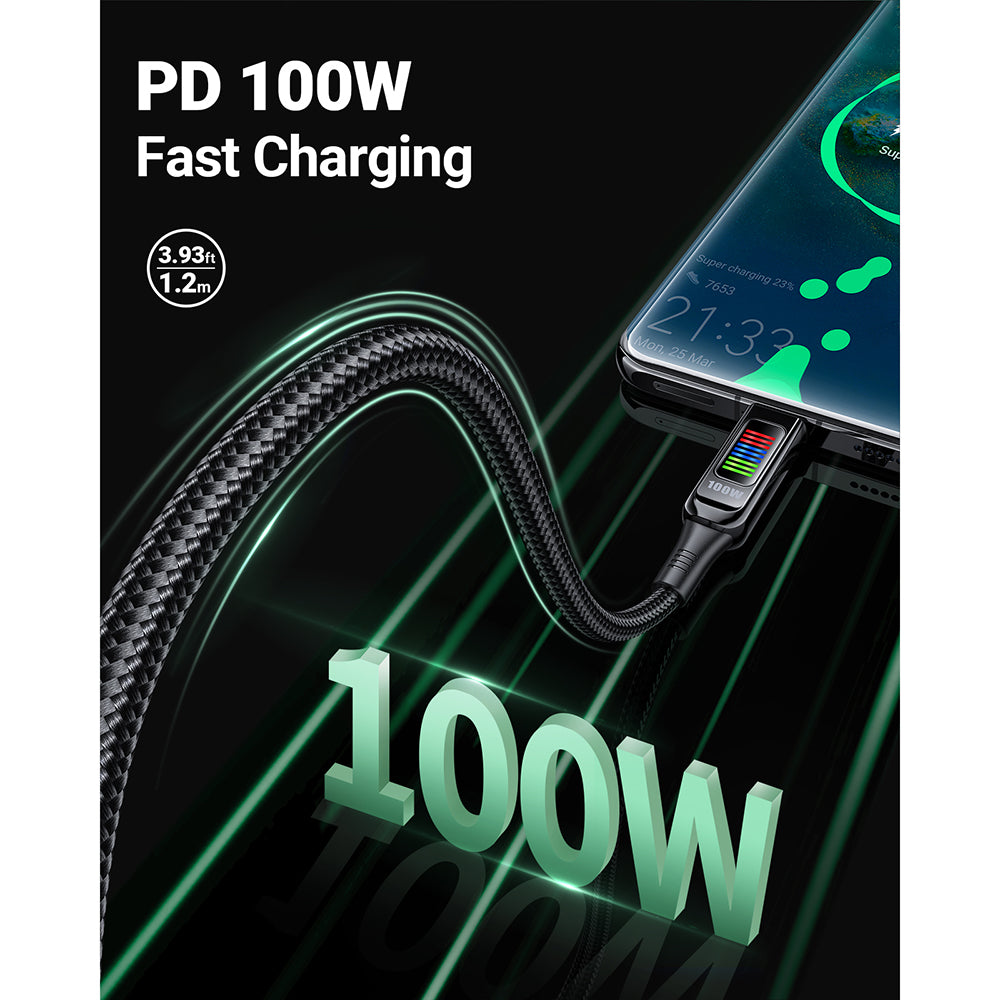 Data- og opladningskabel USB-C - USB-C Acefast C7-03, 100W, 1,2m, Sort