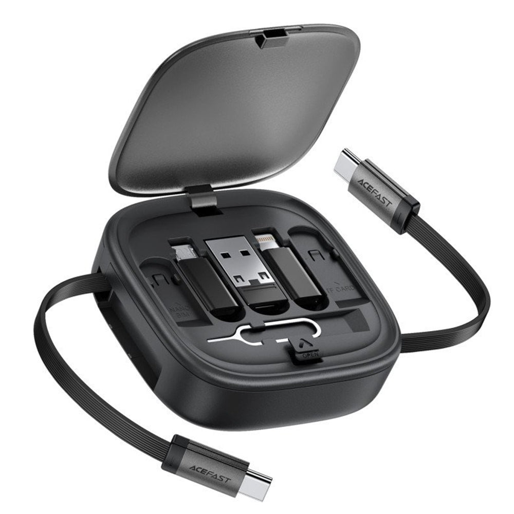 Data- og opladningskabel USB-C - USB-C Acefast Travel J3, 60W, 0.95m, Sort