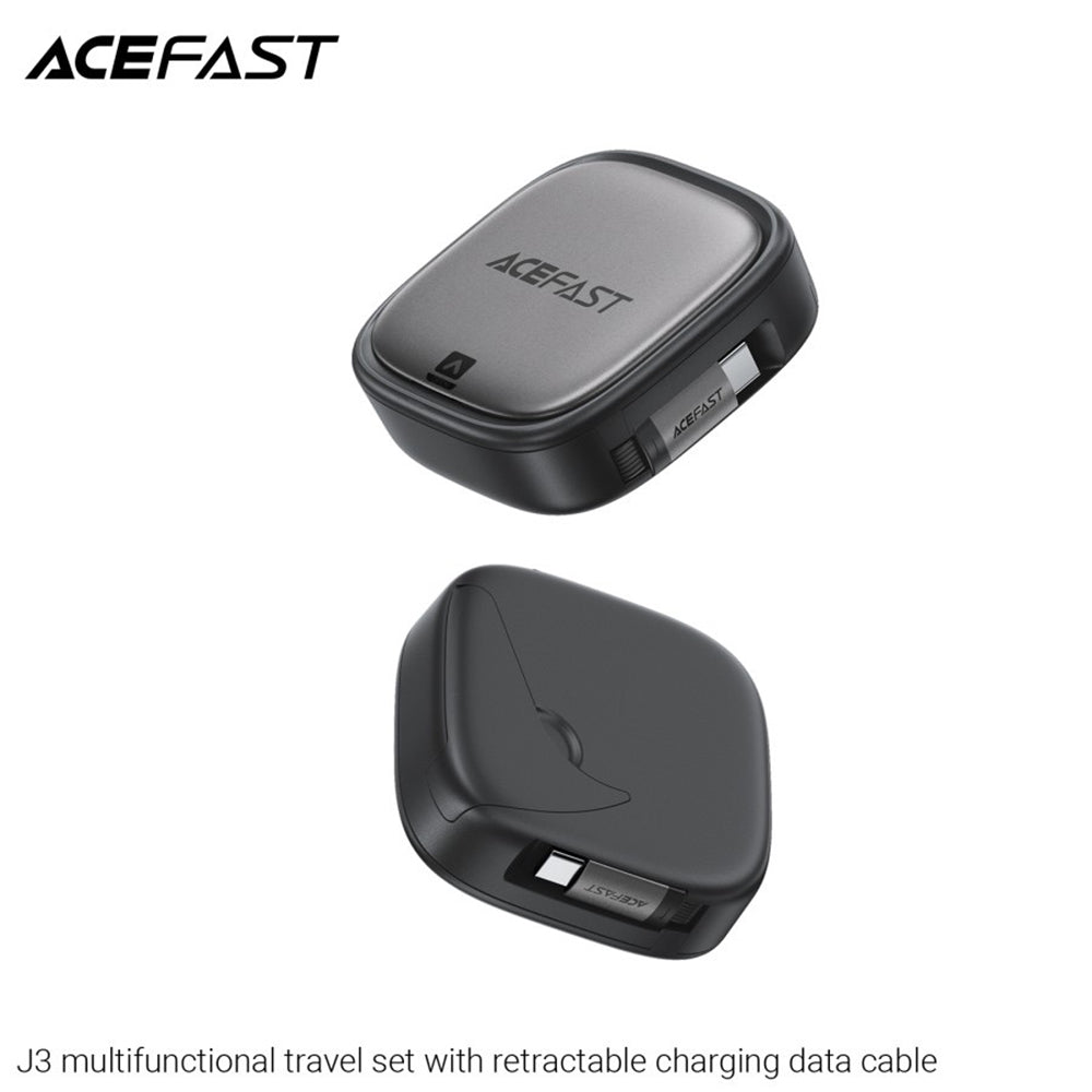 Data- og opladningskabel USB-C - USB-C Acefast Travel J3, 60W, 0.95m, Sort