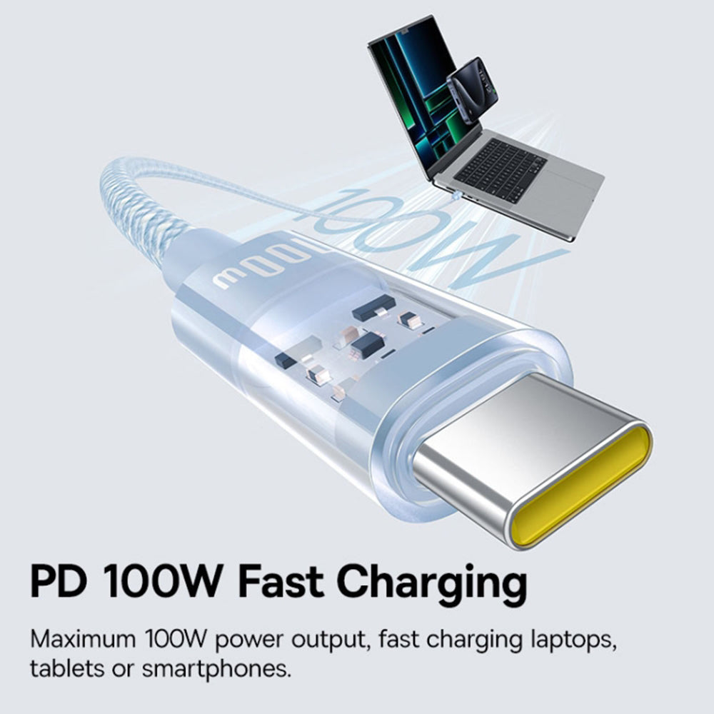 Data- og opladningskabel USB-C - USB-C Baseus Gem, 100W, 2m, Blå P10373000311-01