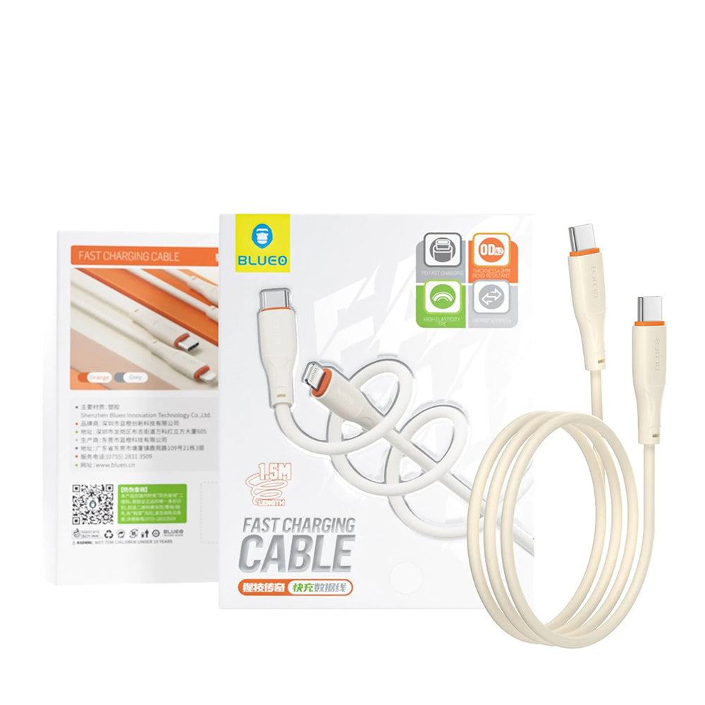 Data- og opladningskabel USB-C - USB-C Blueo Ape Legend, 100W, 1,5m, Orange