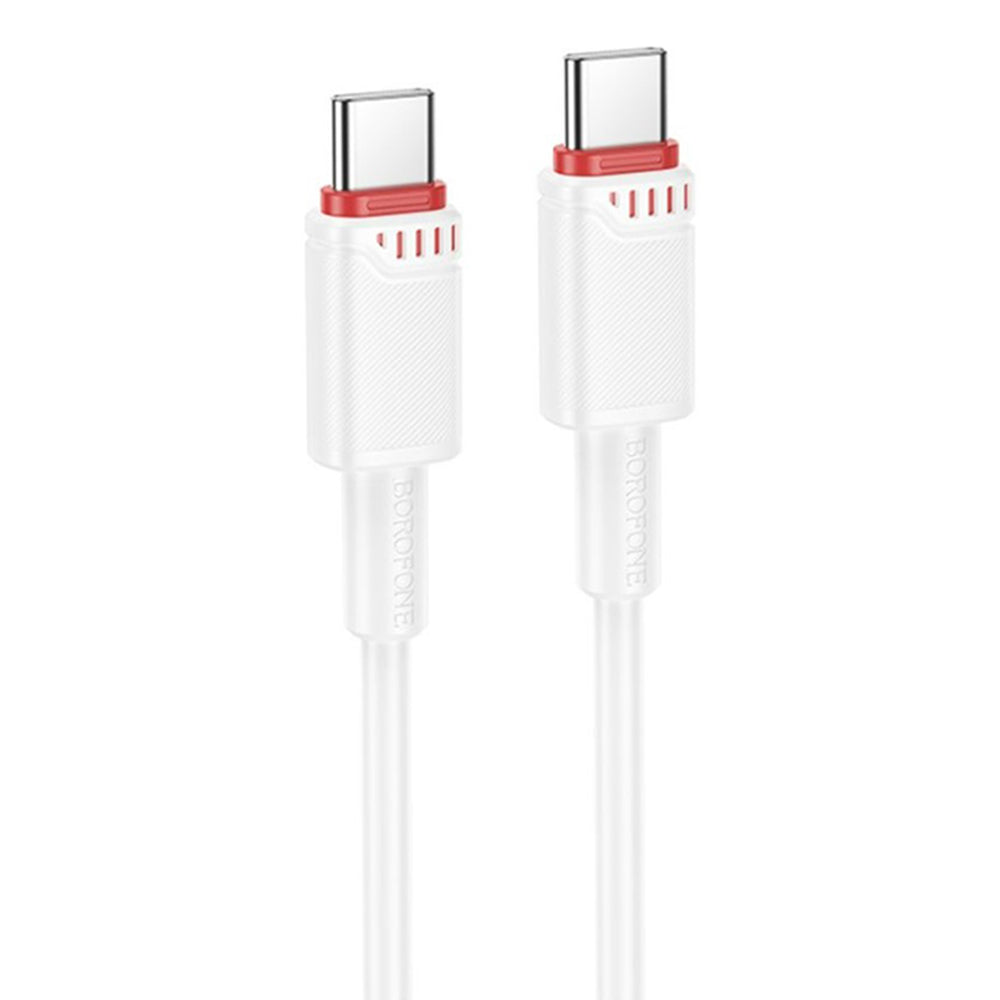 Data- og opladningskabel USB-C - USB-C Borofone BX110 Beneficio, 60W, 1m, Hvid