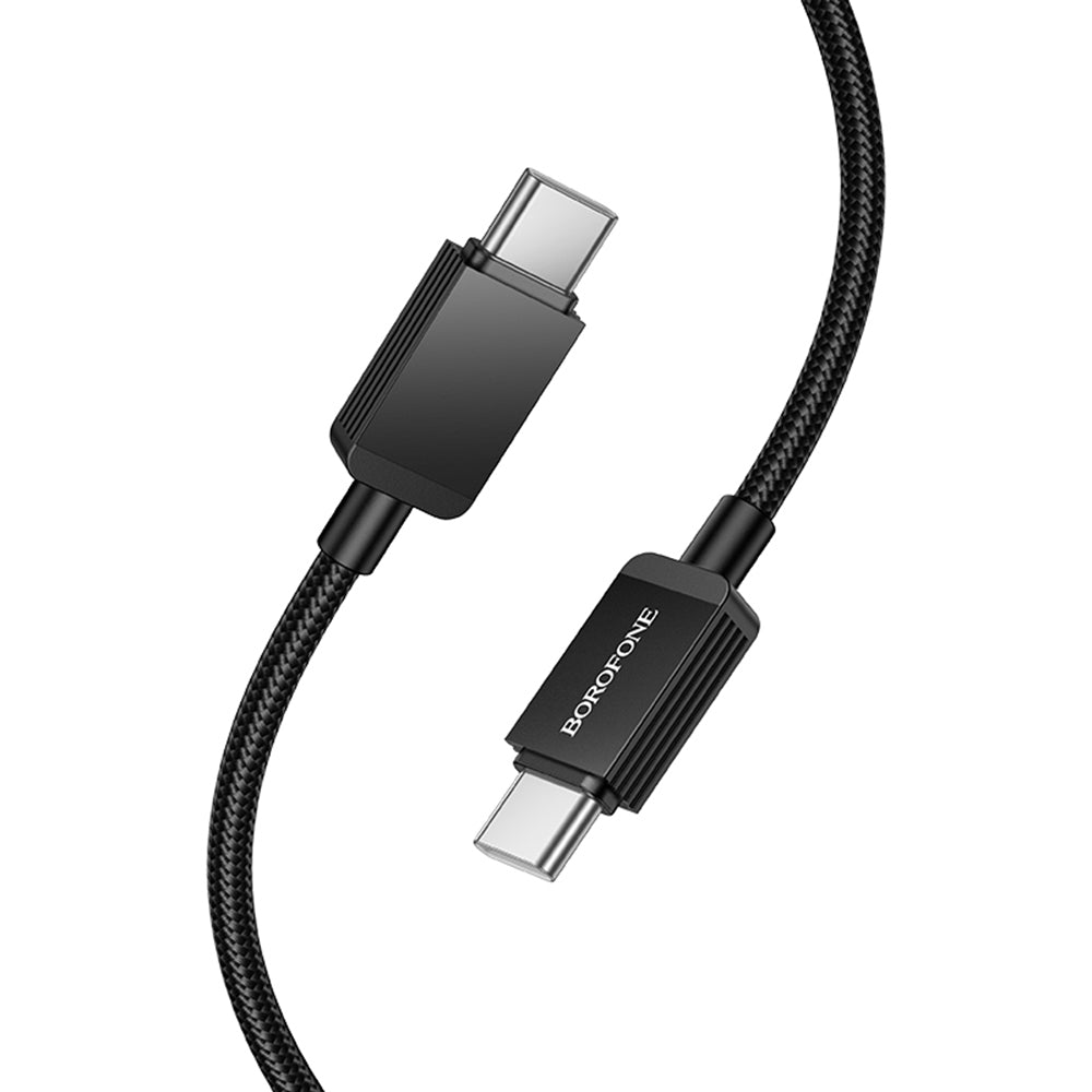 Data- og opladningskabel USB-C - USB-C Borofone BX120 Placer, 60W, 1m, Sort