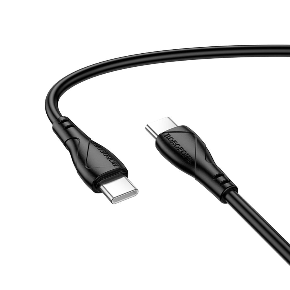 USB-C Data- og Opladningskabel - USB-C Borofone BX121 Energy, 60W, 1m, Sort