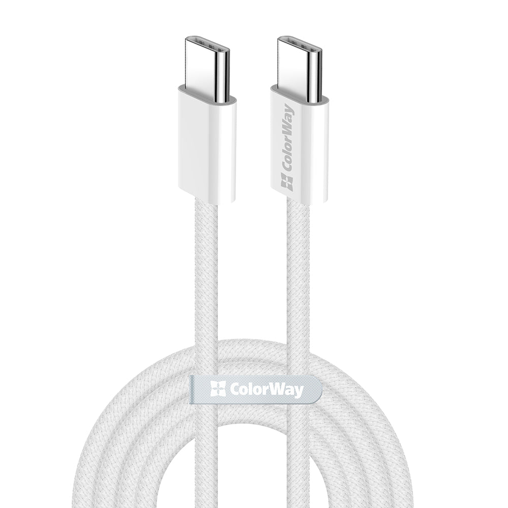 Data- og opladningskabel USB-C - USB-C ColorWay CW-CBPDCC061, 60W, 1m, Grå