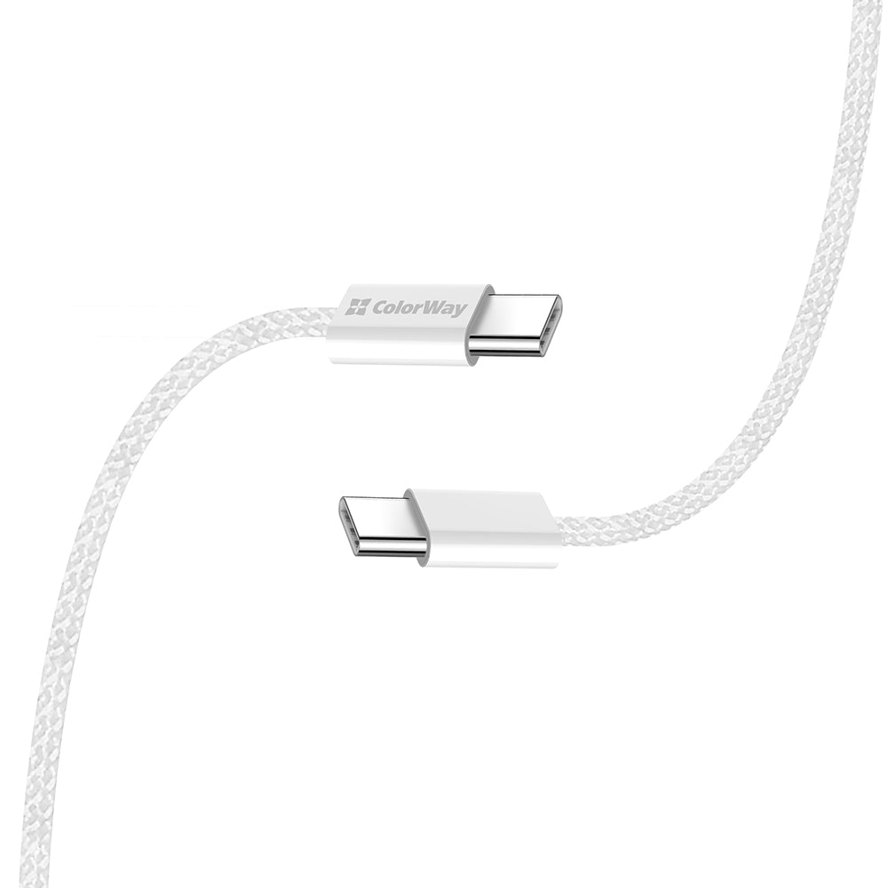 Data- og opladningskabel USB-C - USB-C ColorWay CW-CBPDCC061, 60W, 1m, Grå