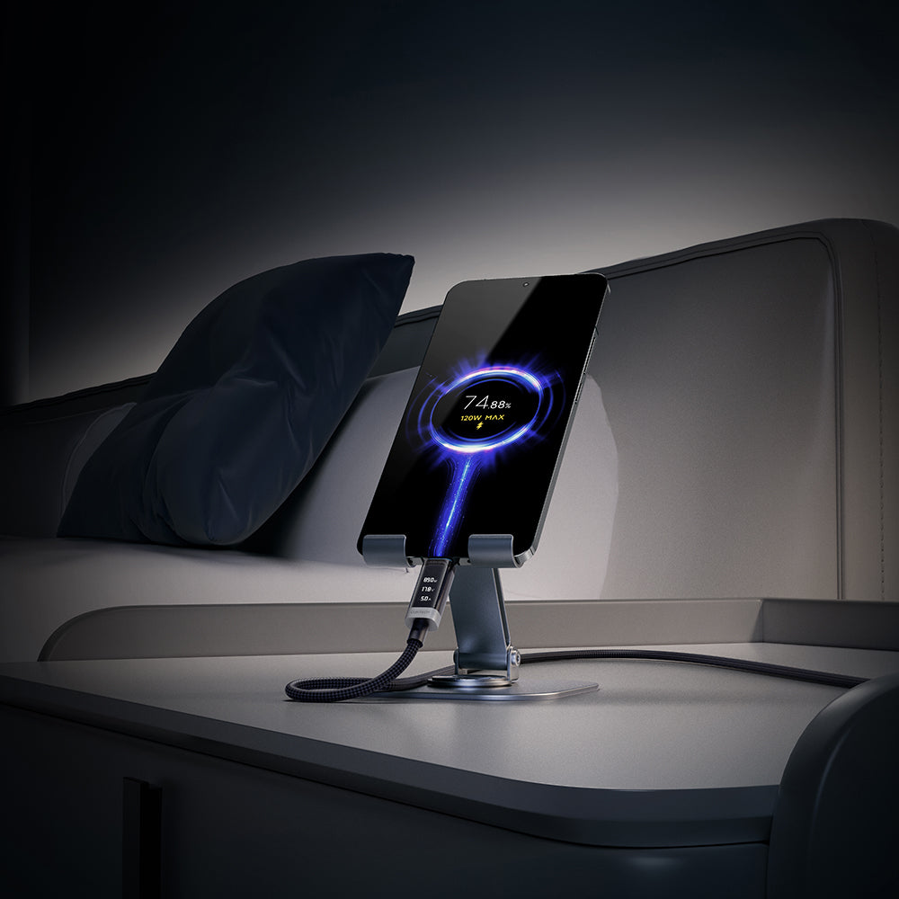 USB-C Data- og Opladningskabel - USB-C Cuktech CTC620P Display, 240W, 2m, Sort CCTC620POSBK