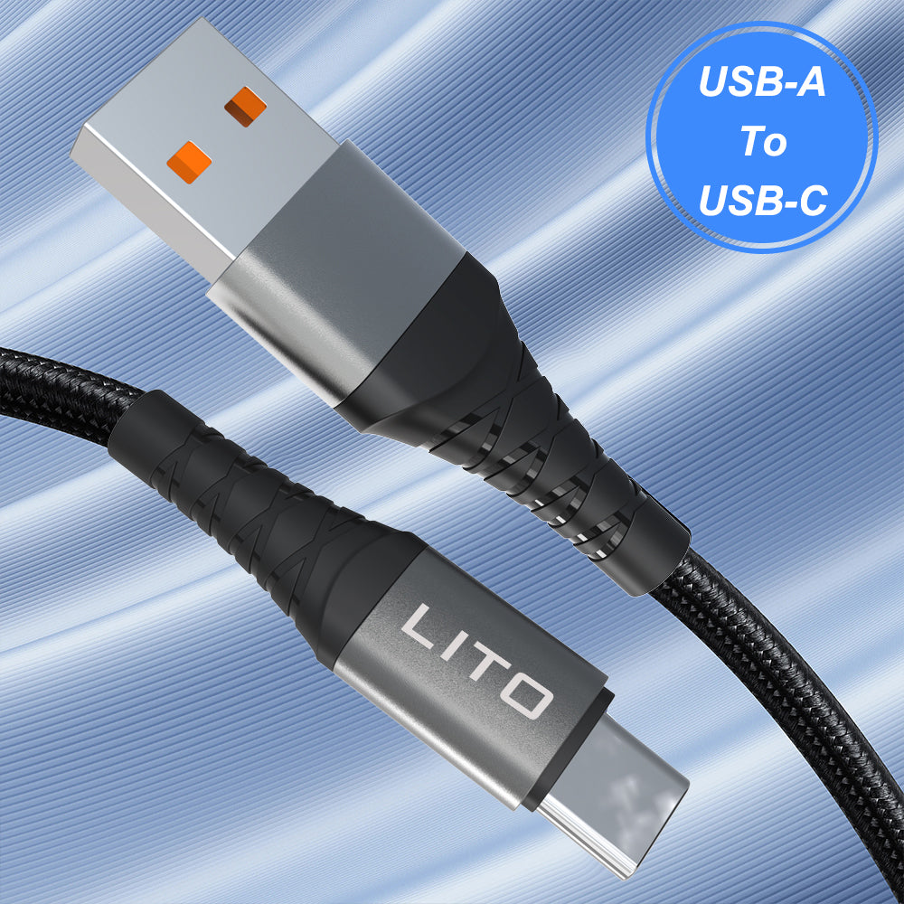 Data- og opladningskabel USB-C - USB-C Lito LD22CC, 60W, 2m, Sort