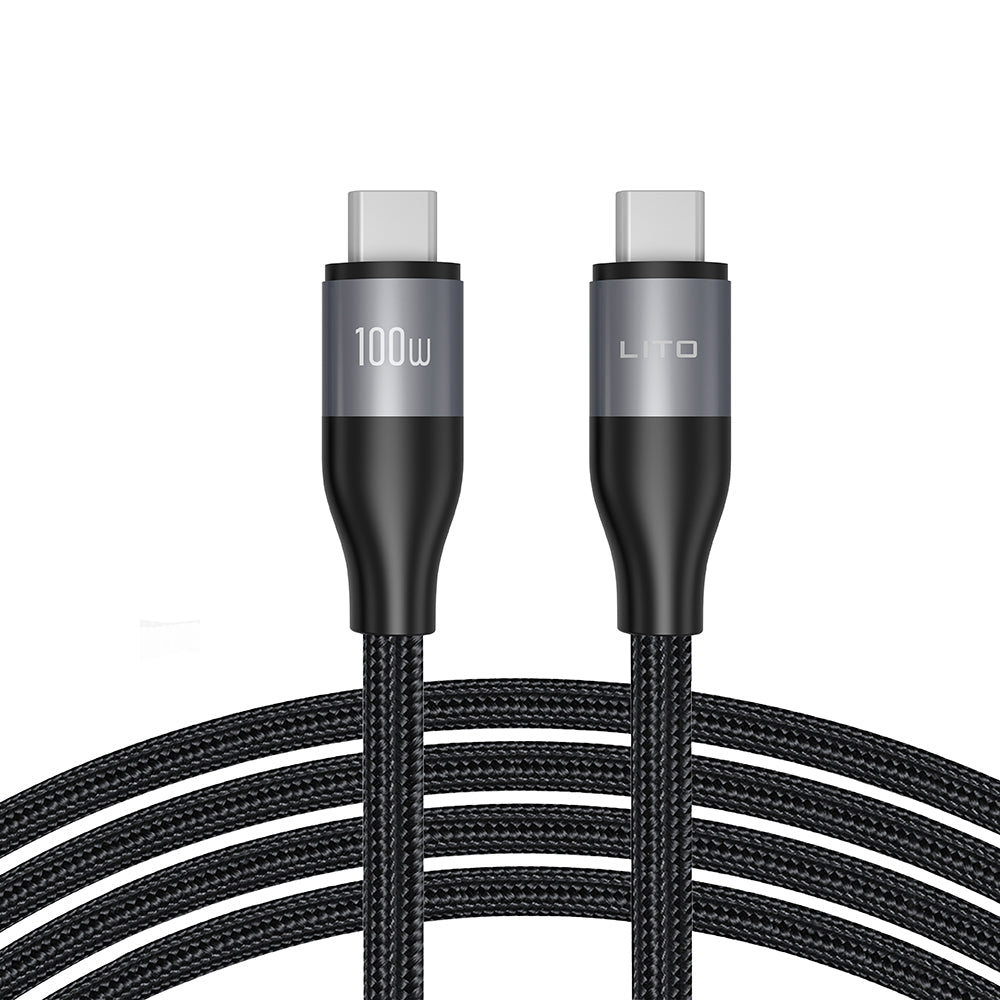USB-C Data and Charging Cable - USB-C Lito LD25CC, 100W, 2m, Gray