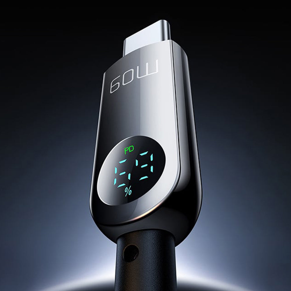 Data- og opladningskabel USB-C - USB-C McDodo CA-4780 Display, 60W, 1.2m, Sort