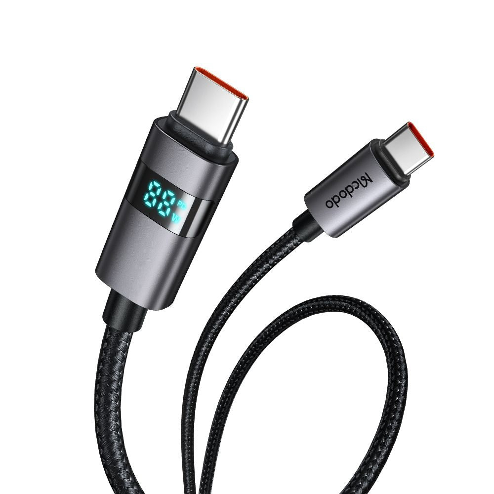 Data- og opladningskabel USB-C - USB-C McDodo CA-5610 Display, 100W, 1.2m, Sort