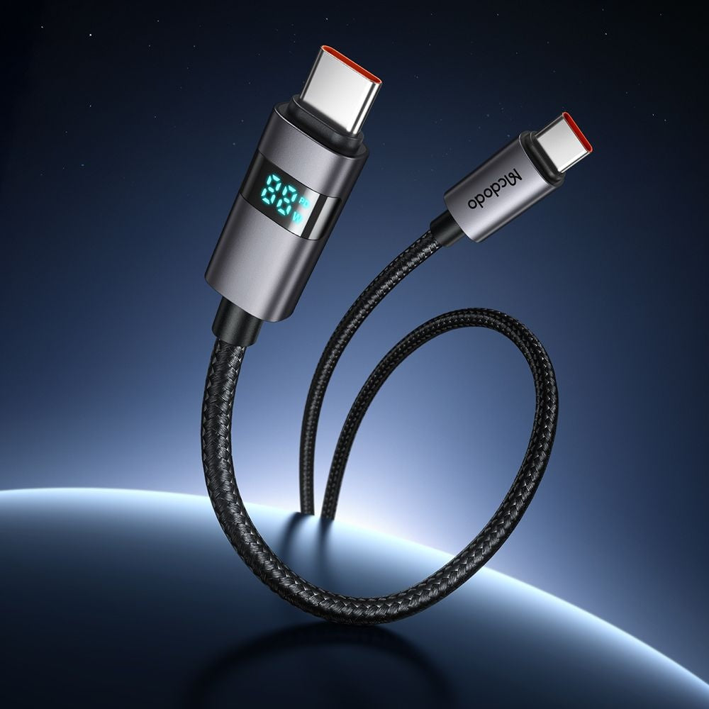 Data- og opladningskabel USB-C - USB-C McDodo CA-5610 Display, 100W, 1.2m, Sort