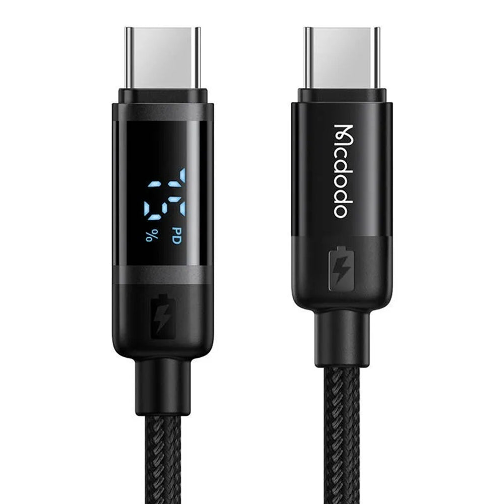 Data- og opladningskabel USB-C - USB-C McDodo CA-5780 Bat Display, 60W, 1.2m, Sort