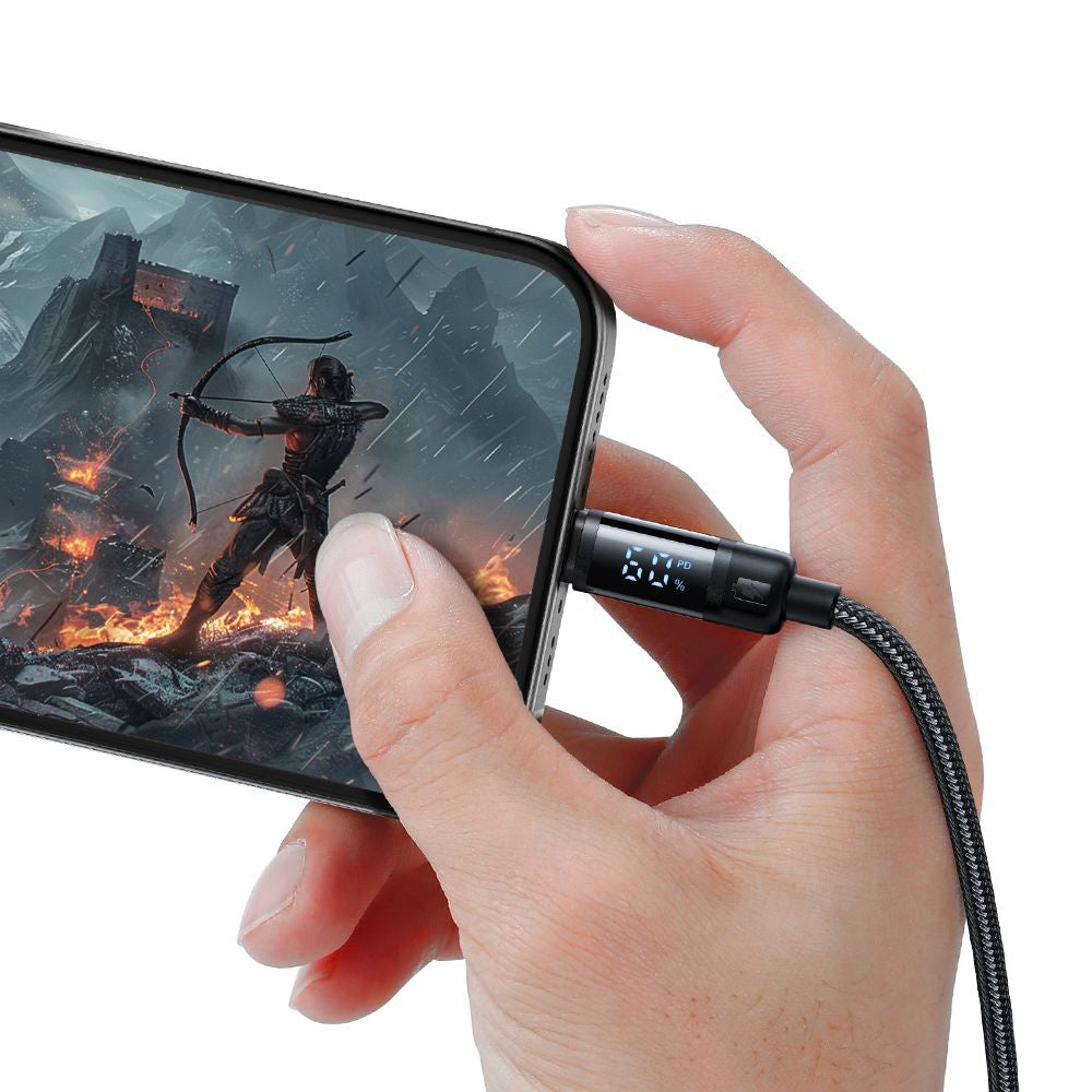 Data- og opladningskabel USB-C - USB-C McDodo CA-5780 Bat Display, 60W, 1.2m, Sort