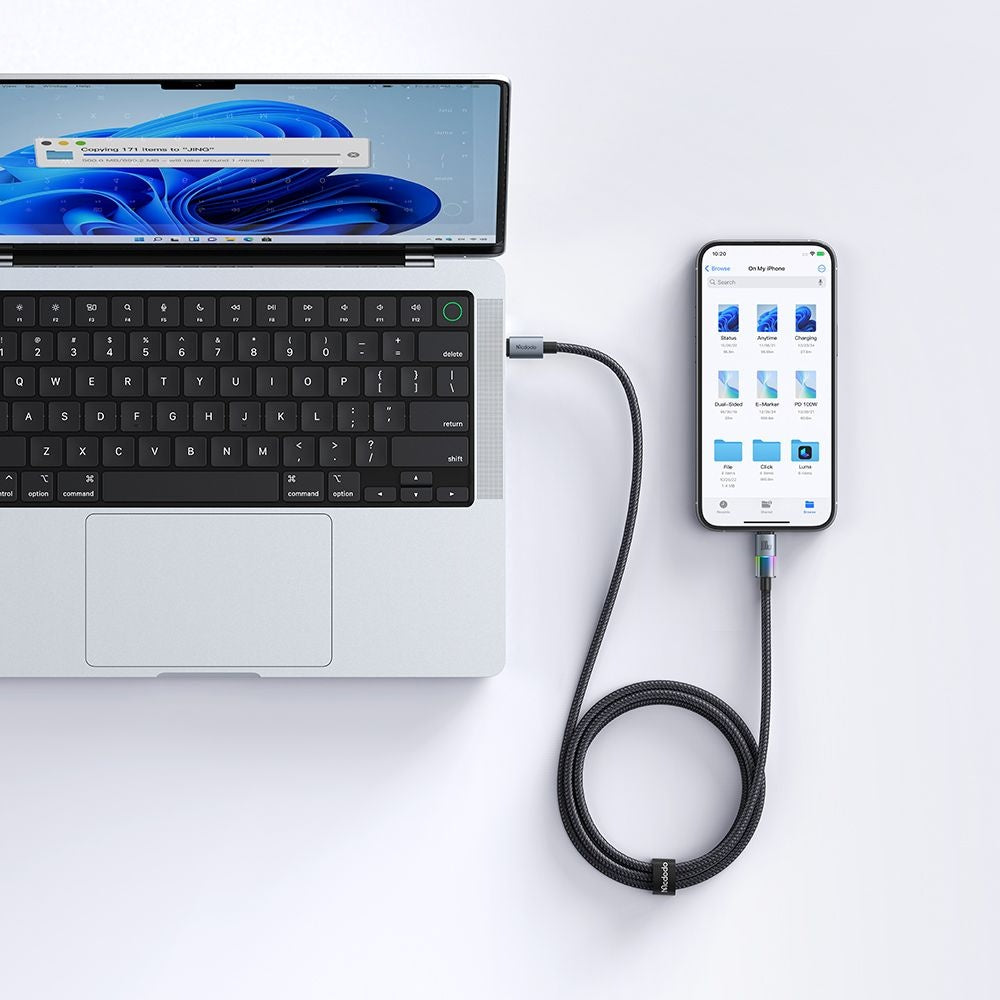 Data- og opladningskabel USB-C - USB-C McDodo CA-8200 Colorful, 100W, 1.2m, Sort