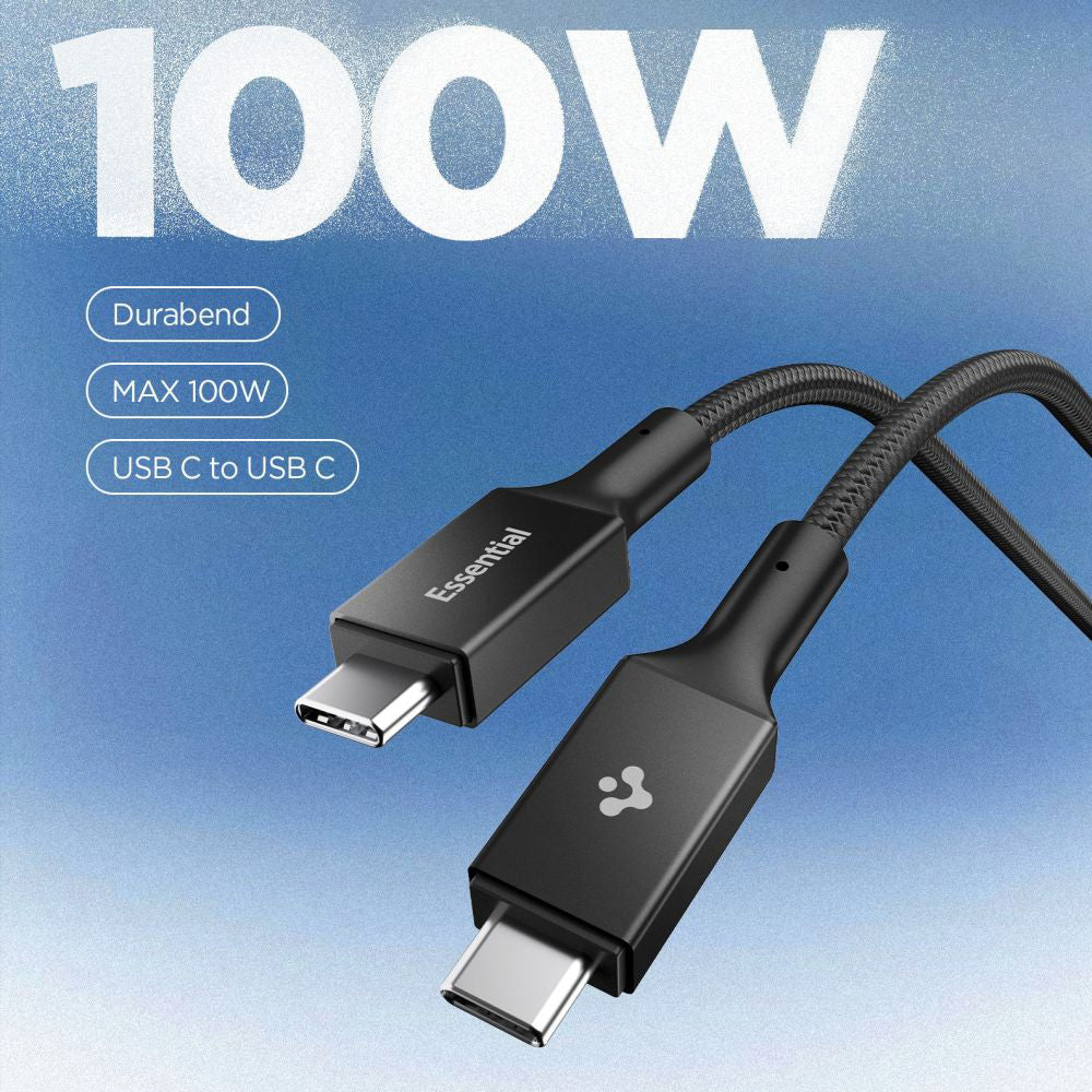 Data- og opladningskabel USB-C - USB-C Spigen EB10010CC, 100W, 1m, Sort ACA09459