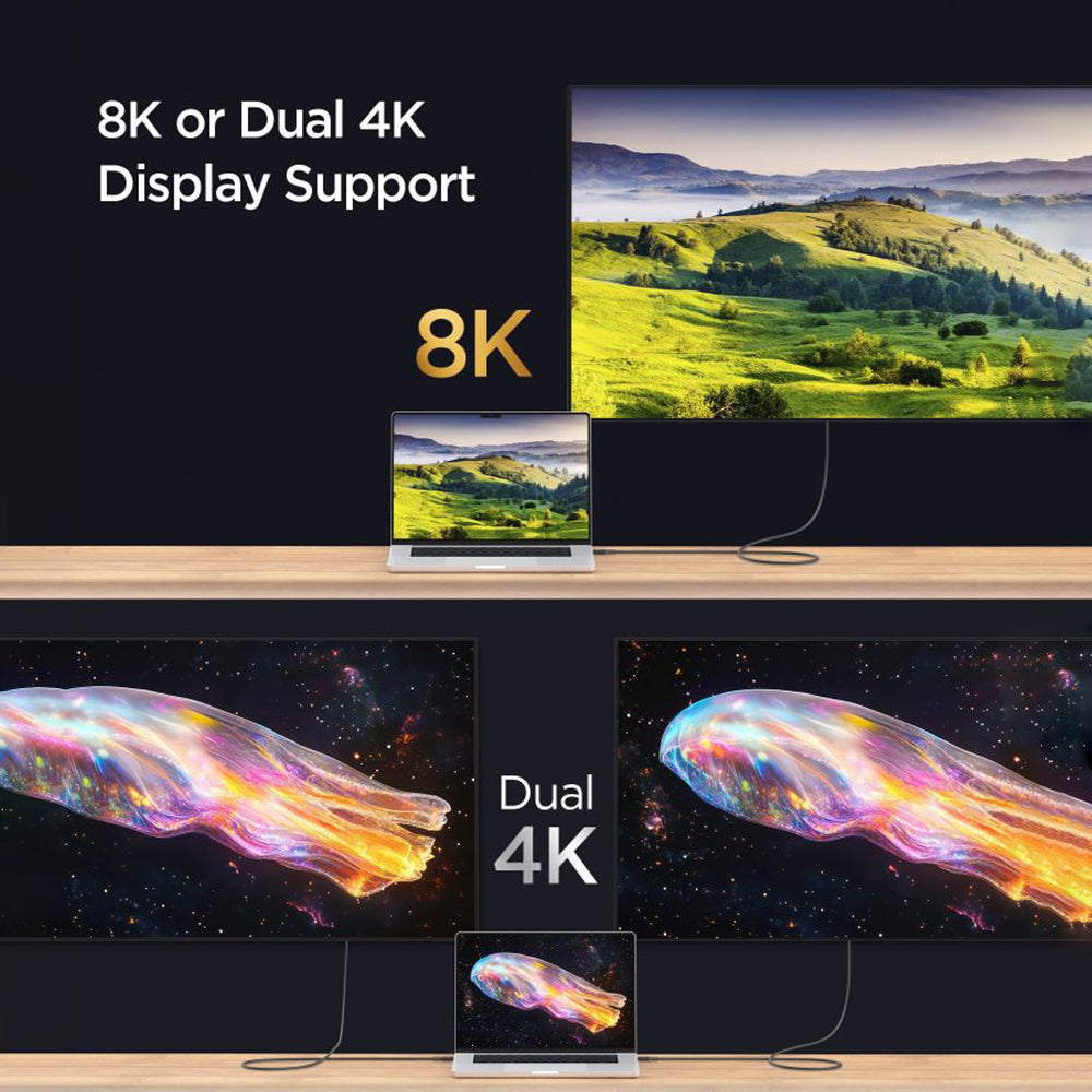 Data- og opladningskabel USB-C - USB-C Spigen EB24015CC, 240W, 1.5m, Sort ACA10423