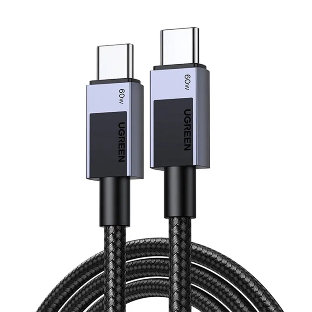 USB-C Data- og Opladningskabel - USB-C UGREEN L524, 60W, 1m, Grå
