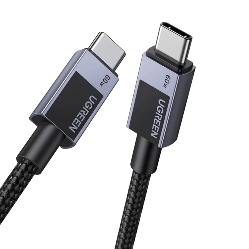USB-C Data- og Opladningskabel - USB-C UGREEN L524, 60W, 1m, Grå