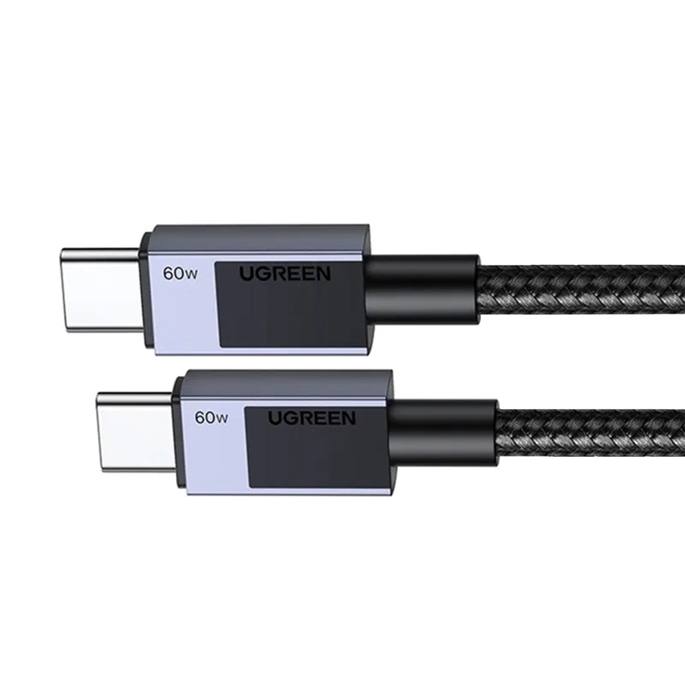 USB-C Data- og Opladningskabel - USB-C UGREEN L524, 60W, 1m, Grå