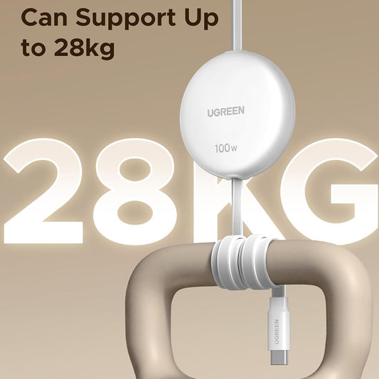 Data- og opladningskabel USB-C - USB-C UGREEN L531, 100W, 1m, Hvid